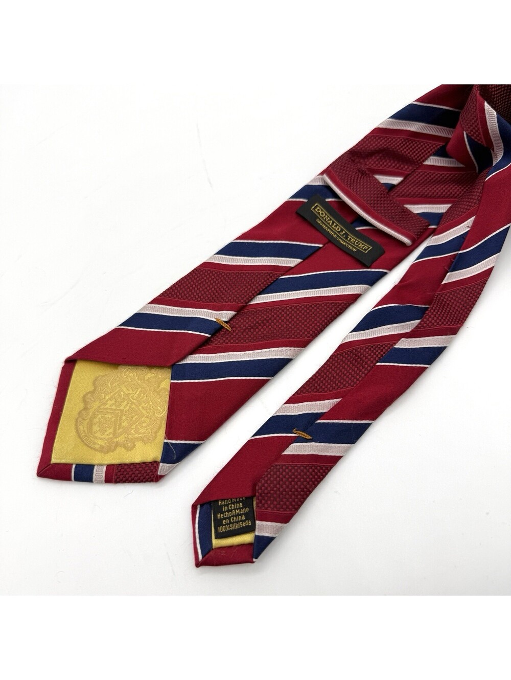 Donald J.Trump Signature Collection Mens USA Red Striped 100% Silk Necktie MAGA